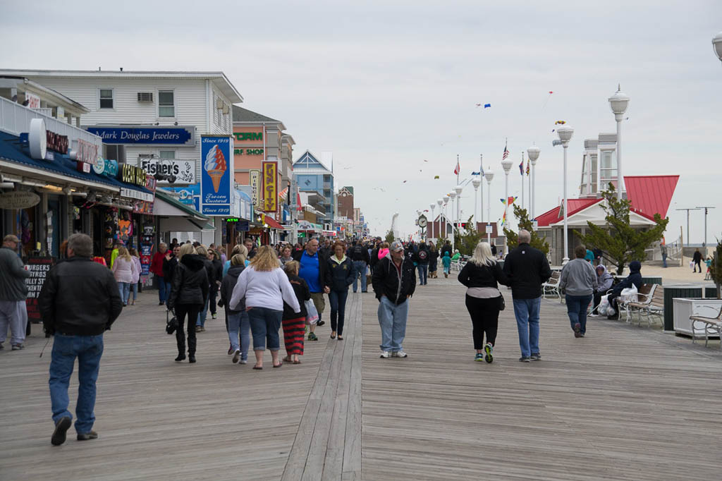 Ocean City Boardwalk Crowds in the Spring (April)