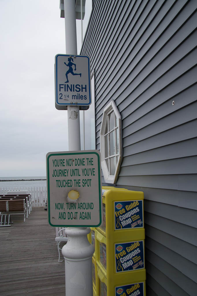 Finish line for Running at Ocean City Boardwalk