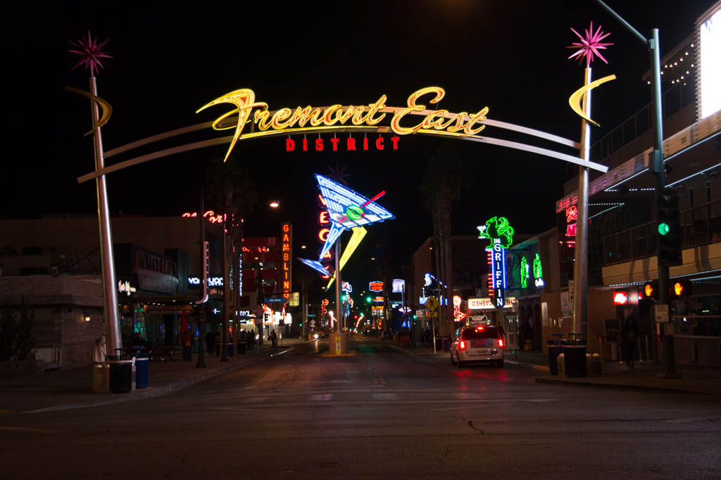 Fremont Street at night