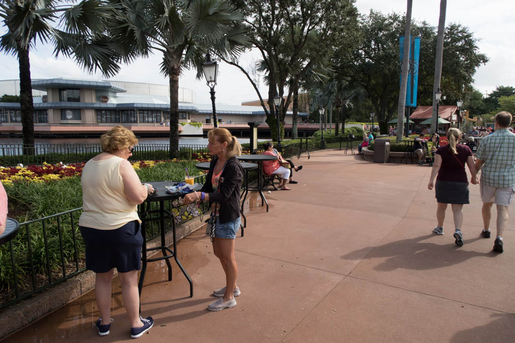 Standing tables at EPCOT Food and Wine Festival