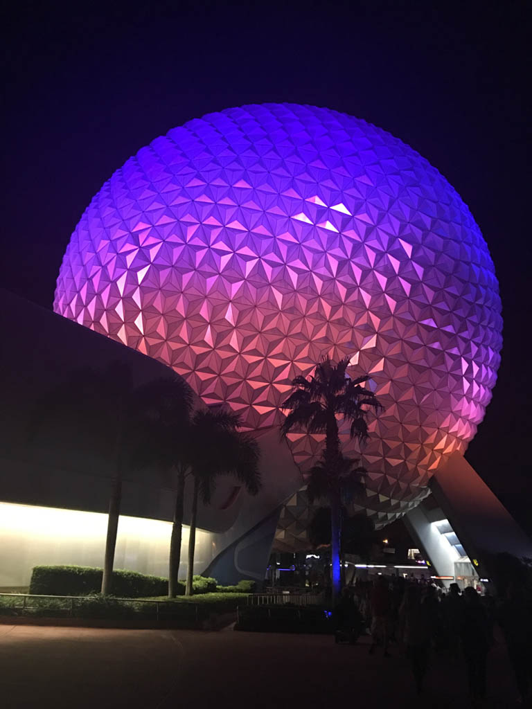 Spaceship Earth colors at Night
