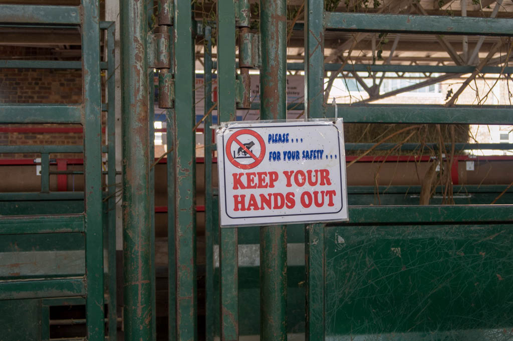 Keep your hands out sign
