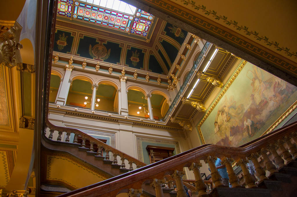 Stairways inside the Iowa State Capitol Building