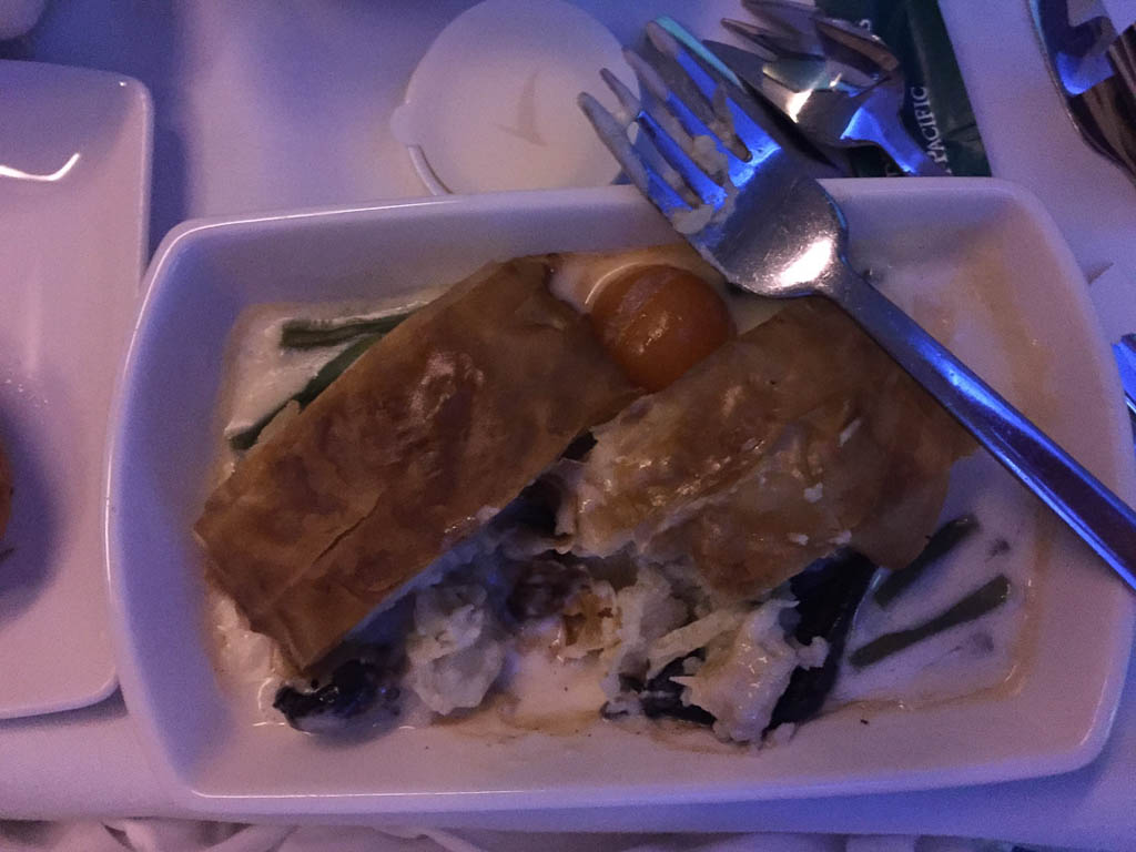 Main dish in Cathay Pacific Business Class