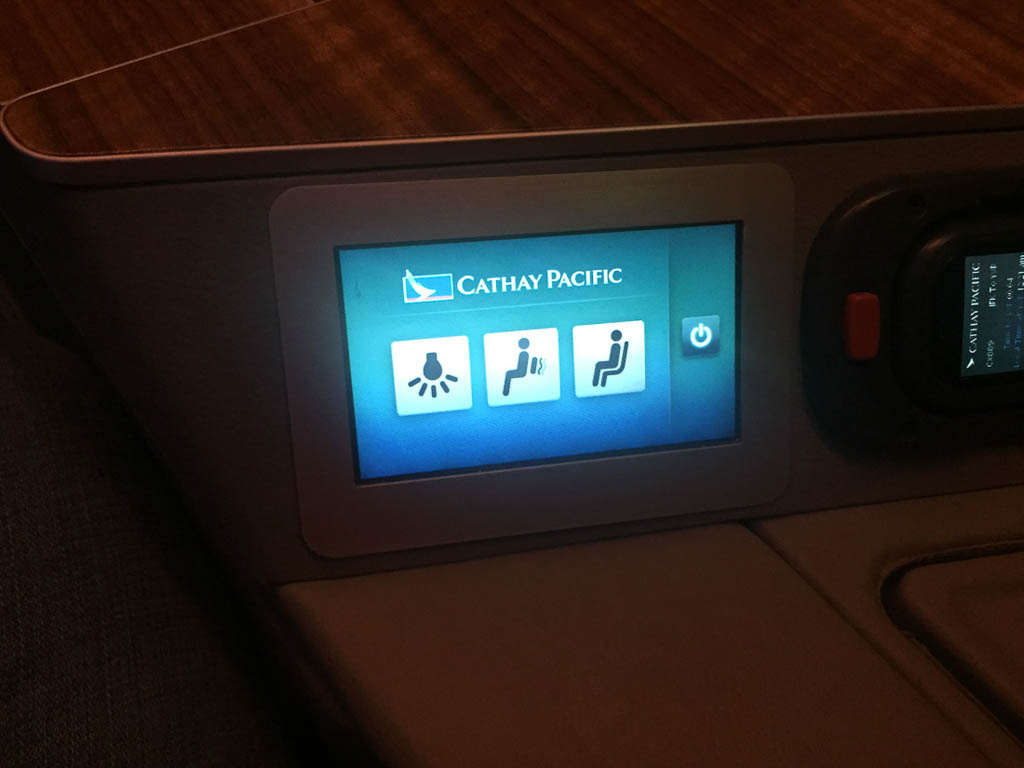 Seat massage first class Cathay Pacific