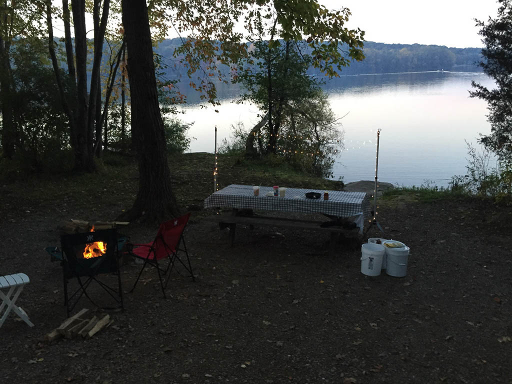 Lakefront campsite at Gifford Pinchot State Park