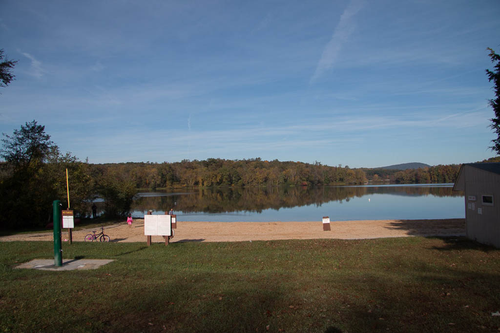 Beach at Gifford Pinchot State Park campsite