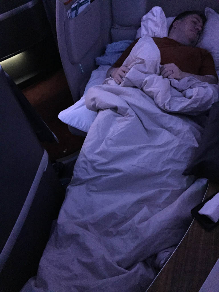 Sleeping in Cathay Pacific First Class