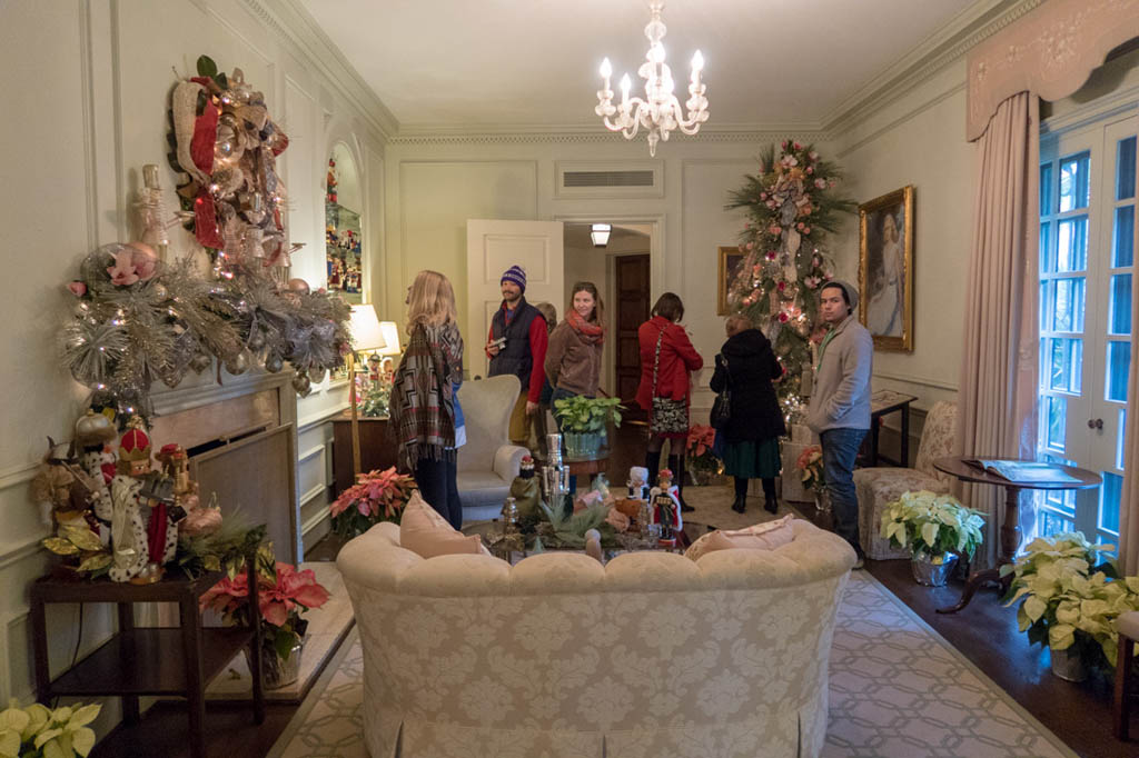 Christmas decorations at DeGoyler house