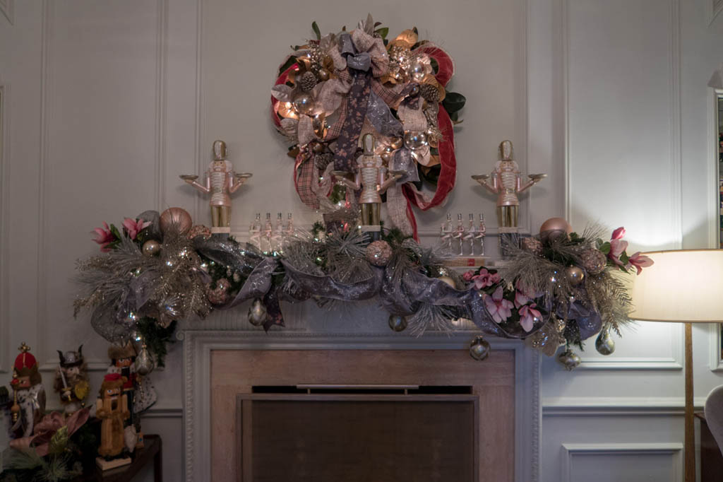 Christmas decorations at DeGoyler house