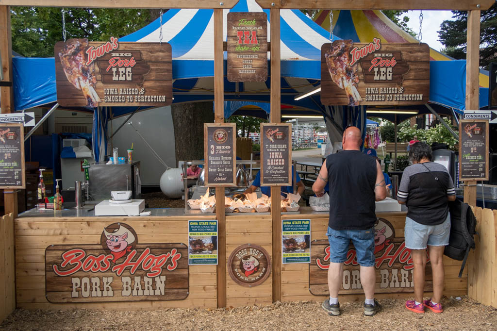 Boss Hog’s Pork Barn Booth at Iowa State Fair