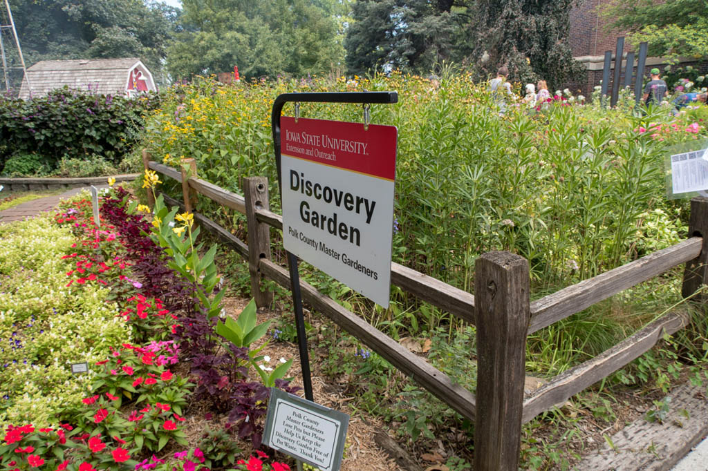 Sign for Discovery Garden at Iowa State Fair