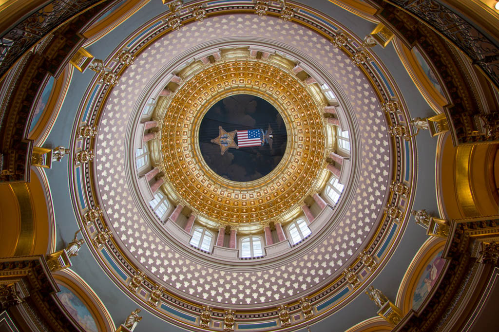 Inside the Inner Dome at the Iowa Capitol Building