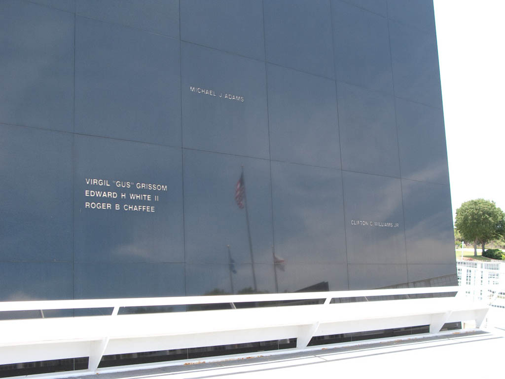 wall of remembrance at Kennedy Space Center