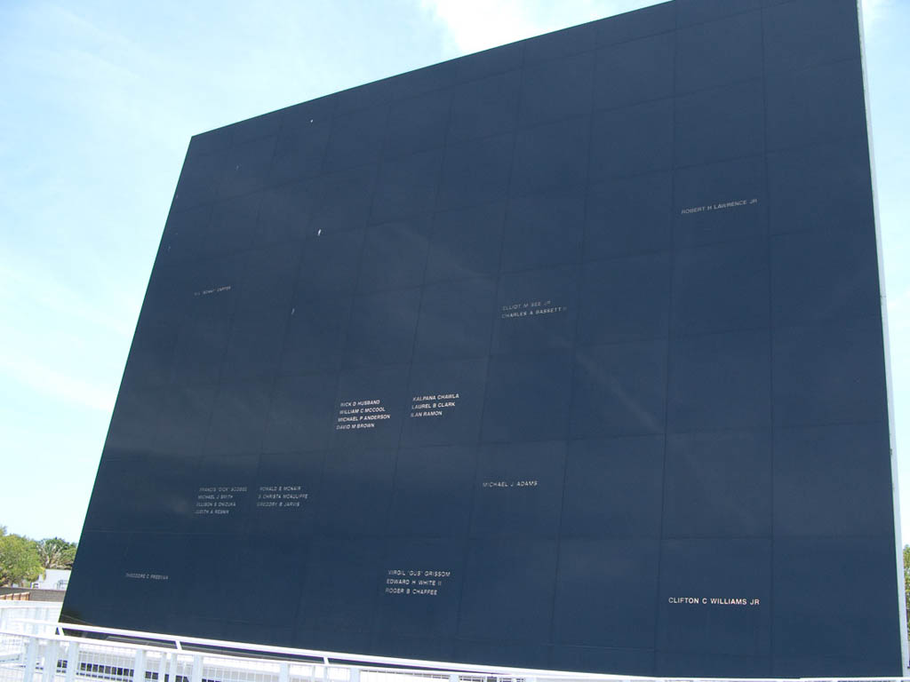 wall of remembrance at Kennedy Space Center