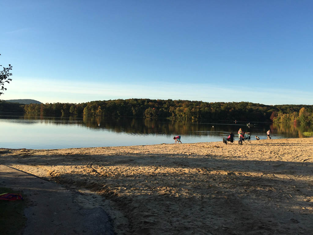 Beach at Gifford Pinchot State Park campsite