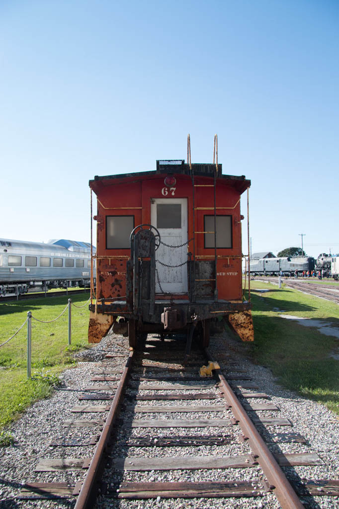 Outdoor train display at Pennsylvania Railroad Museum