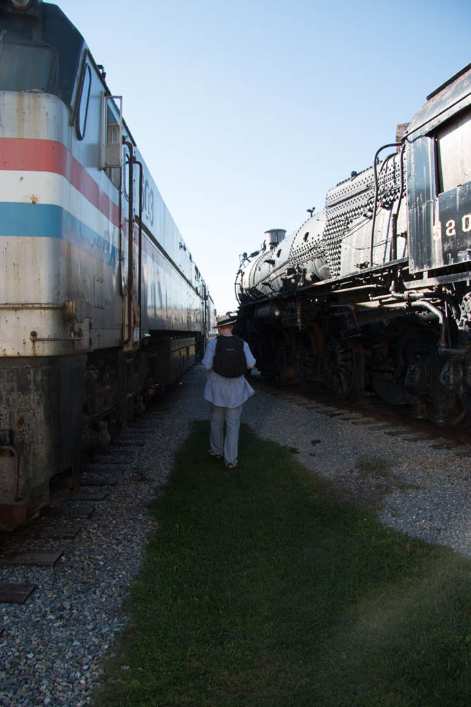 Outdoor train display at Pennsylvania Railroad Museum