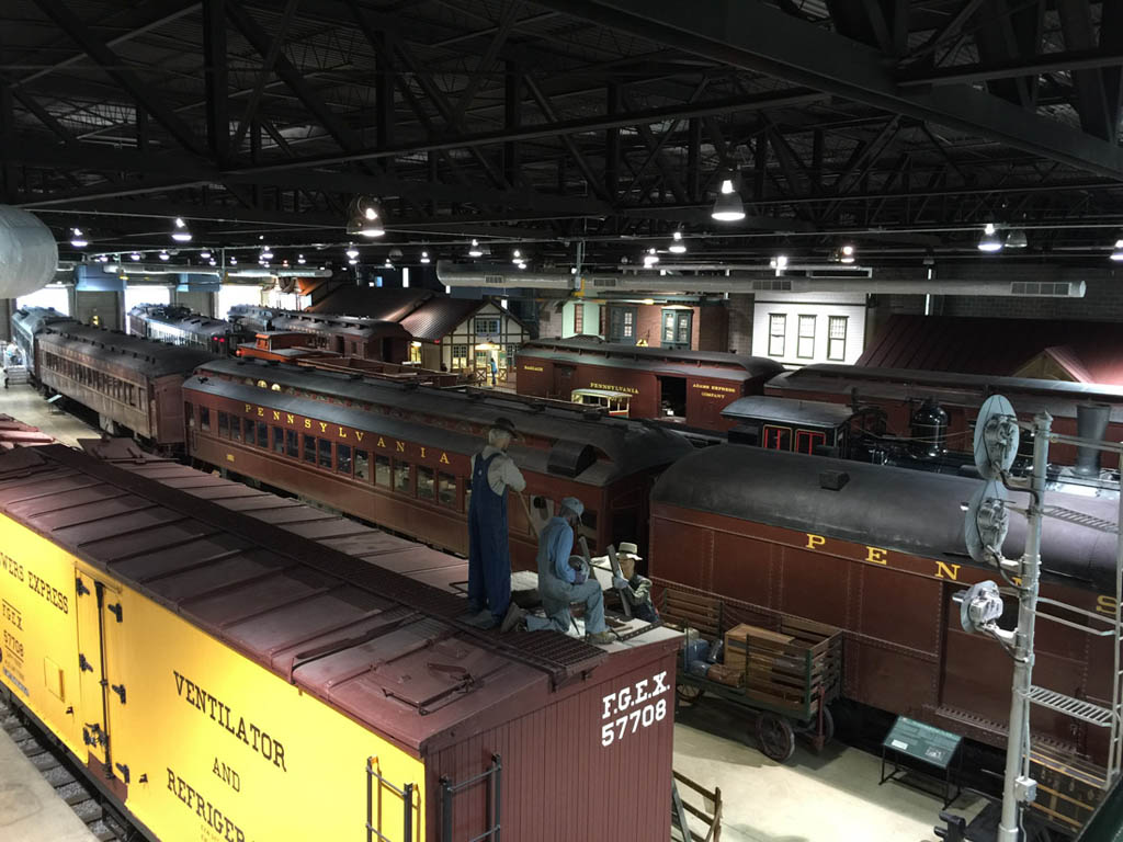 Trains from above at museum