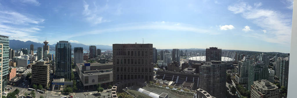 Views of Vancouver at Westin Grand from hotel room balcony