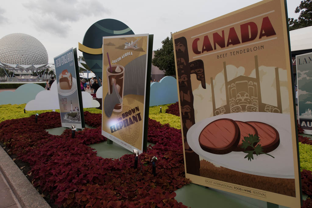 Posters and signs at EPCOT Food and Wine Festival