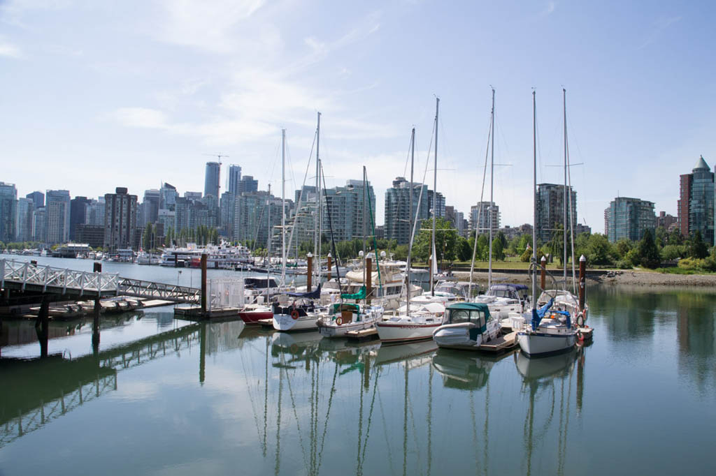 Sailboats and Skylines at Stanley Park in Vancouver