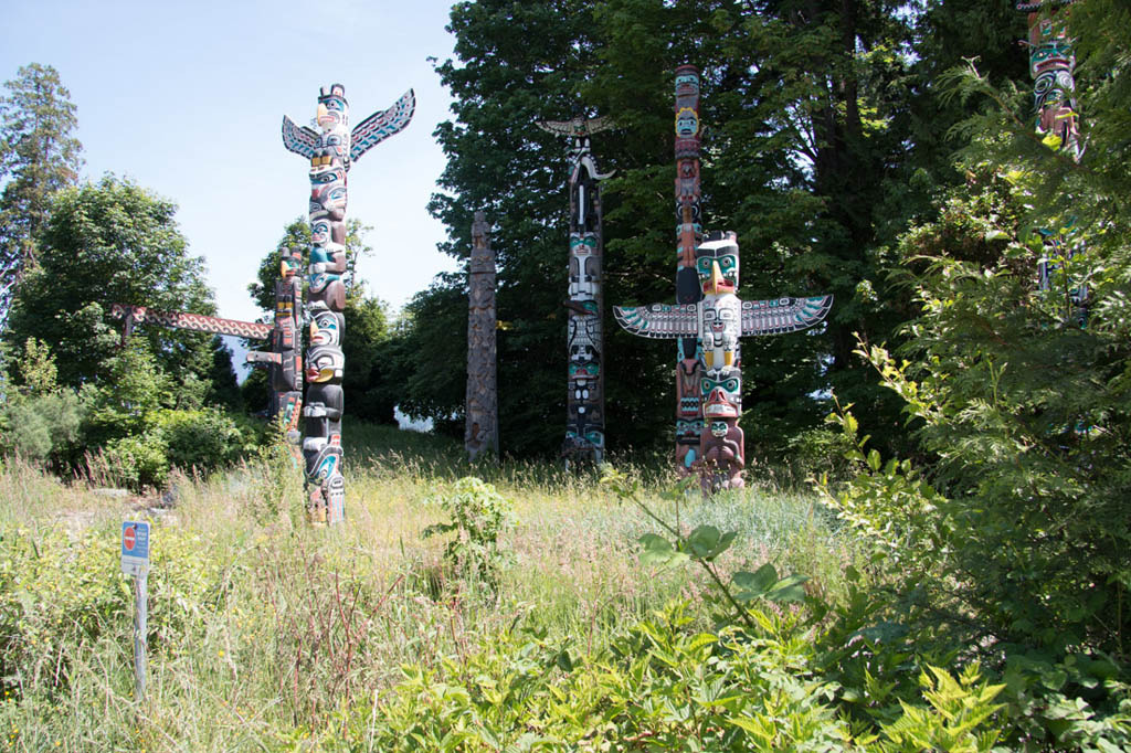 Totem poles in Stanley Park in Vancouver