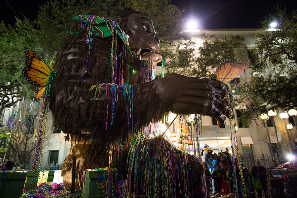 Gorilla floats during Bacchus | Mardi Gras Parade