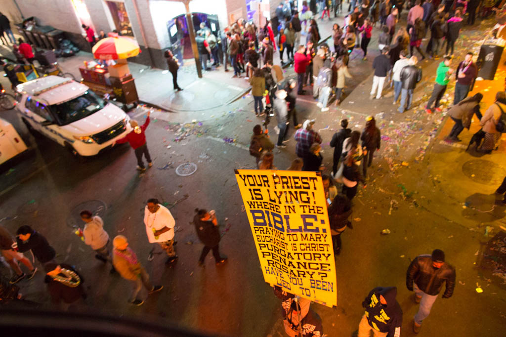 Bible sign on Bourbon Street