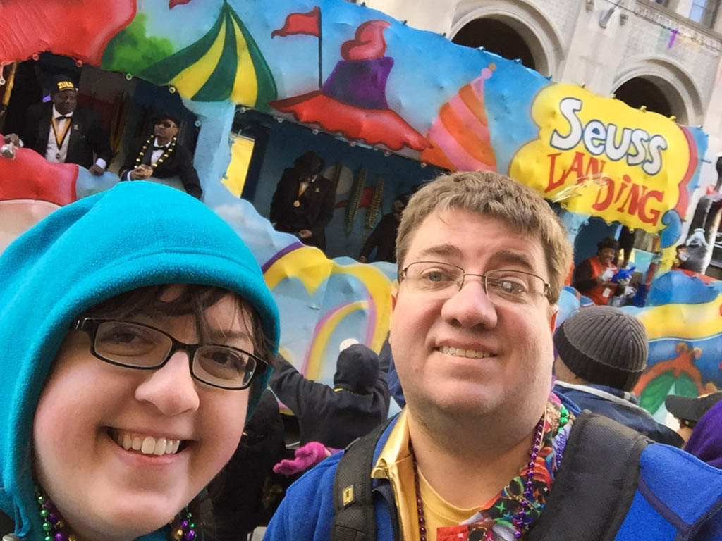 Ken and I at Krewe of Zulu | Mardi Gras 2016