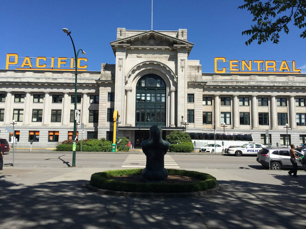 Outside Vancouver’s Pacific Central Train Station