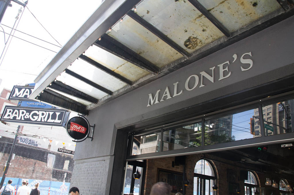 Malone’s Restaurant in Vancouver