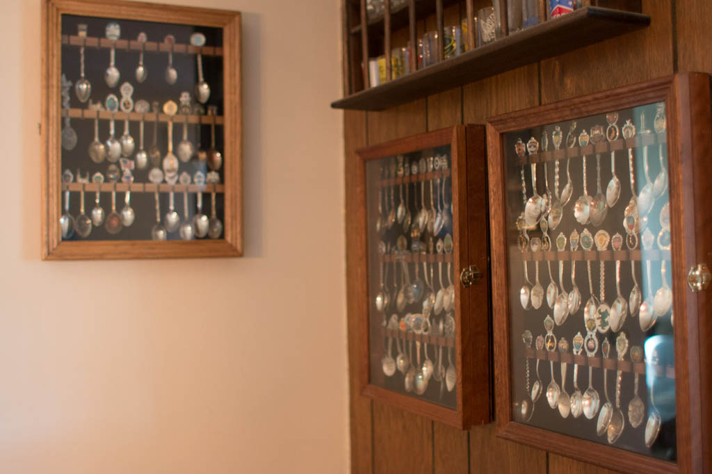 Old spoon display shelf