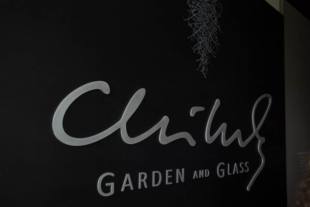 Chihuly Garden and Glass sign at entrance