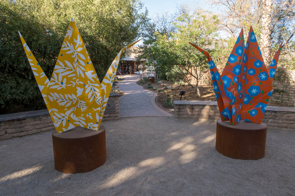 Origami sculptures at Tucson Botanical Gardens