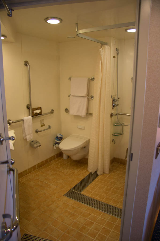 Accessible bathroom in Ruby Princess Cabin