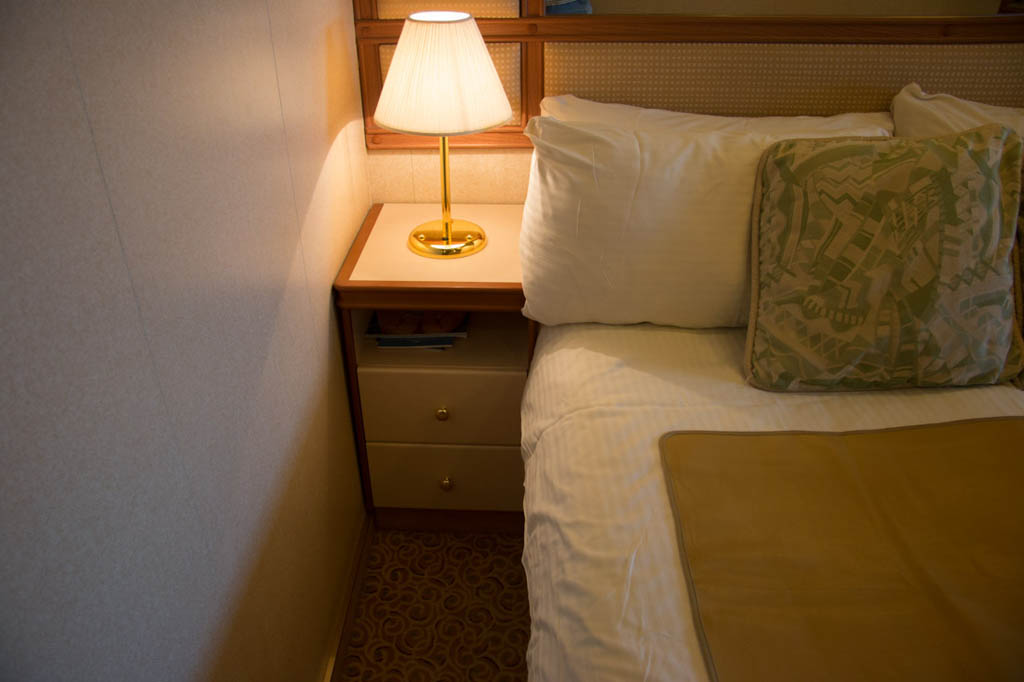 nightstand in mini suite