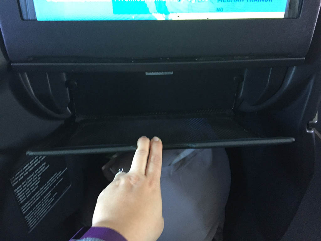 Seatback pocket on JetBlue Mint Class