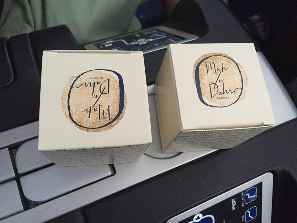 Boxes of cookies on JetBlue Mint