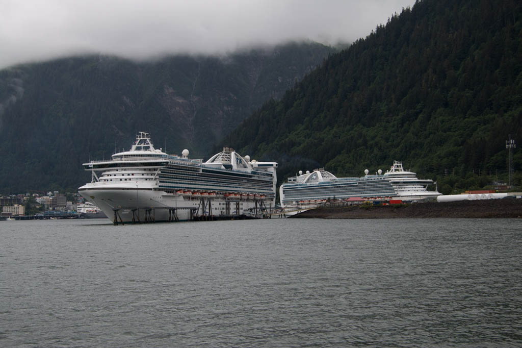 Approaching Ruby Princess ship in Juneau