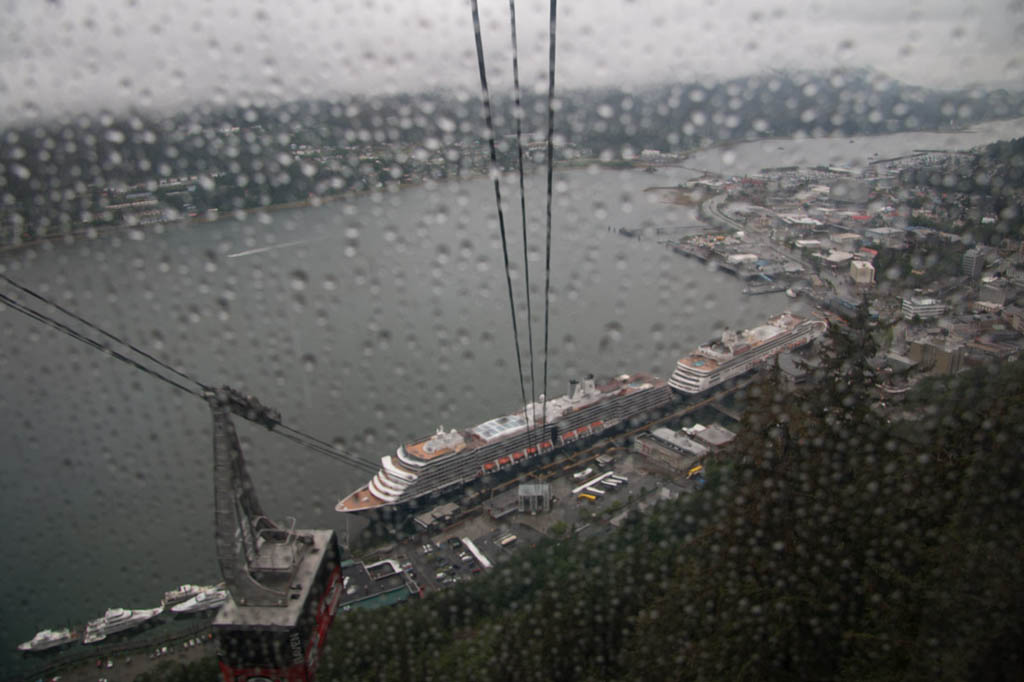 Pictures of cruise ships taken from Mount Roberts Tramway