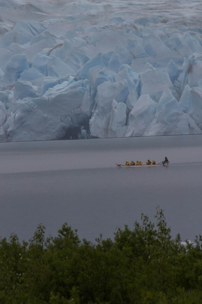 Kayakers at Mendenhall glacier