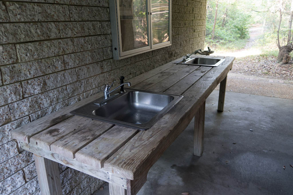 Dish sinks at First Landing State Park