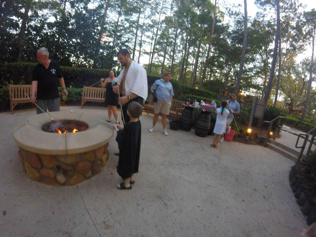 Roasting marshmallows at Port Orleans Riverside