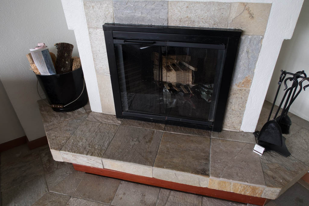 Wood burning fireplace at Hyatt Highlands Inn
