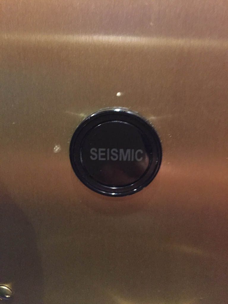 Seismic button in San Francisco elevator