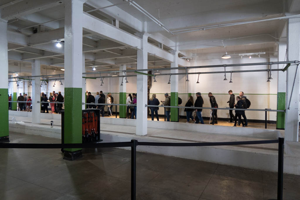 Line at shower room in Alcatraz