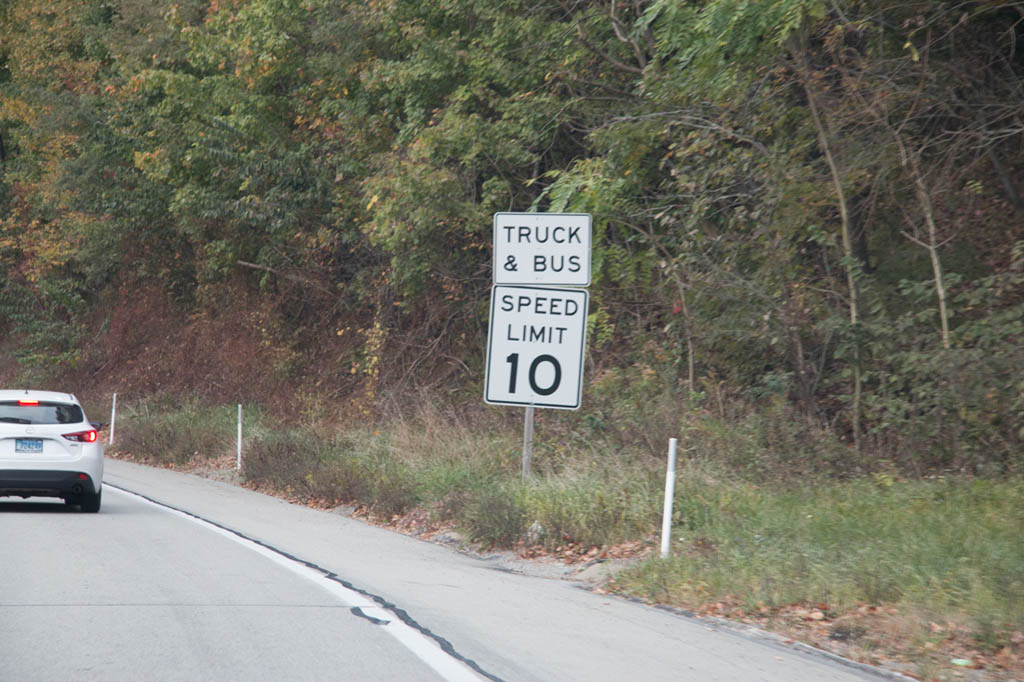 10 MPH speed limit for trucks and buses