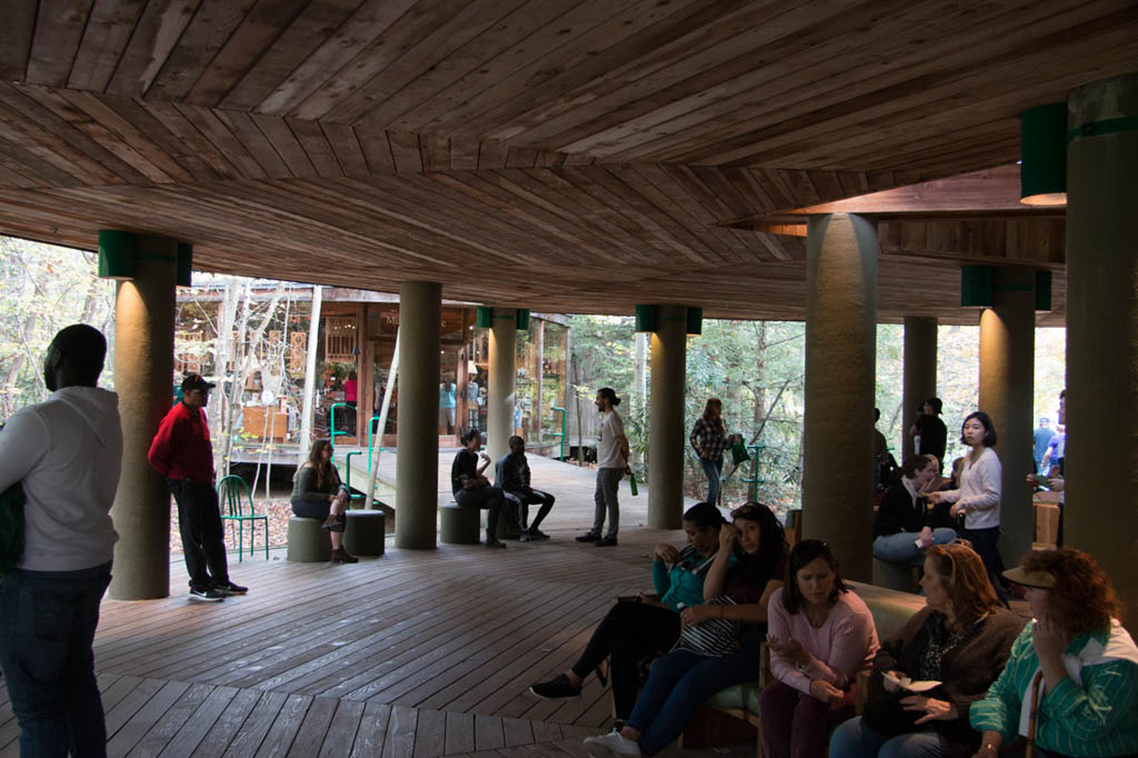 Tour check-in area at Fallingwater