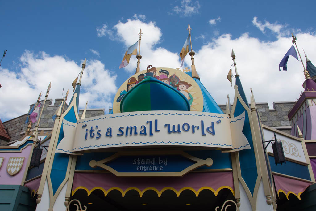 It’s a small world sign at Magic Kingdom